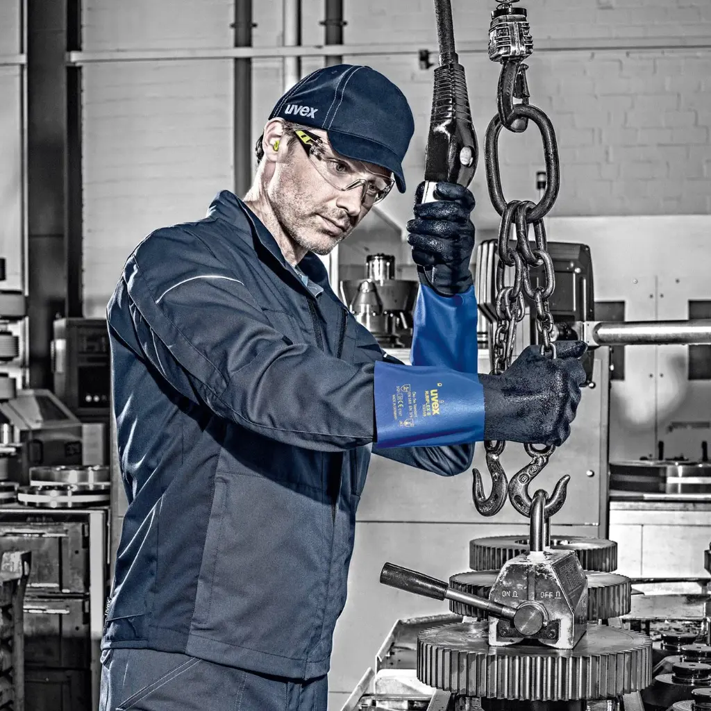 uvex rubiflex S XG27B XG60560 EN ISO 374- 1:2016/Type A (JKNOPT) EN388 (3121X) PPE Safety Gloves
