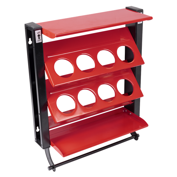 Sealey APSCR8 Spray Can Storage Rack with 8 Can Holders - Automotive Workshop Garage Bodyshop