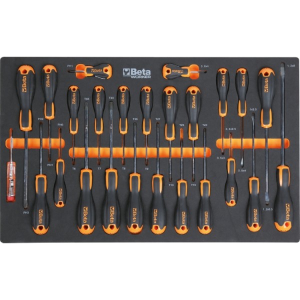 BETA BW 2400S 8/E-L Mobile roller cab with 8 drawers, with assortment of 398 tools