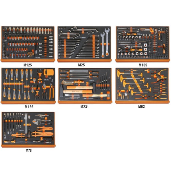 BETA  5988H/7M Assortment of 333 tools for car repairs in EVA foam trays