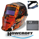 BETA Tools 7042LCD Auto-darkening LCD mask, for electrode welding; MIG/MAG; TIG and plasma. Solar cells power supply and lithium batteries for outstanding LCD filter life