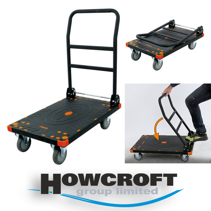 BETA Tools C48P Folding tool trolley, Retractable handle for quick, compact storage, Max capacity: 300 kg