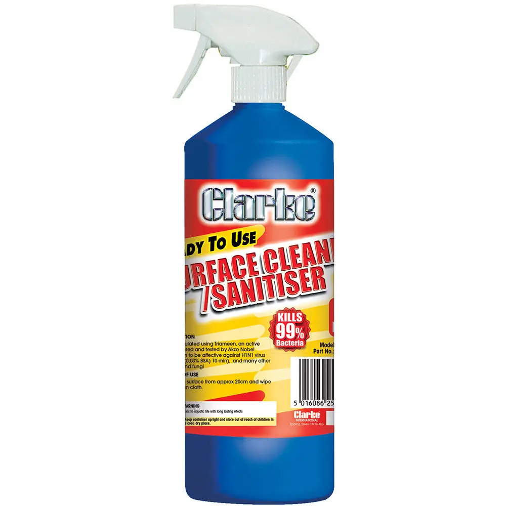 Clarke CS1 Surface Cleaner / Sanitiser 1 Litre Spray Bottle 3051130 / 5016086252351