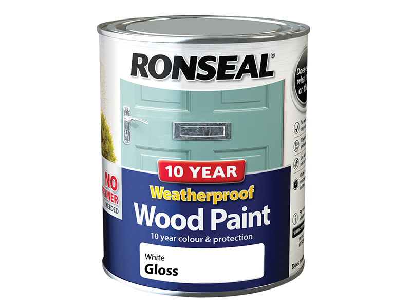 10 Year Weatherproof Wood Paint White Gloss 750ml