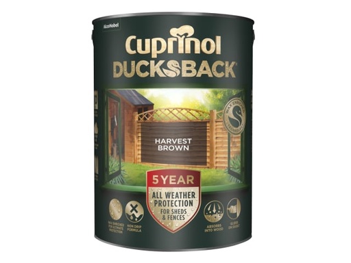 [CUPDBHB5L] Ducksback 5 Year Waterproof for Sheds & Fences Harvest Brown 5 litre