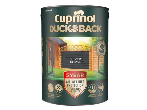 [CUPDBSC5L] Ducksback 5 Year Waterproof for Sheds & Fences Silver Copse 5 litre