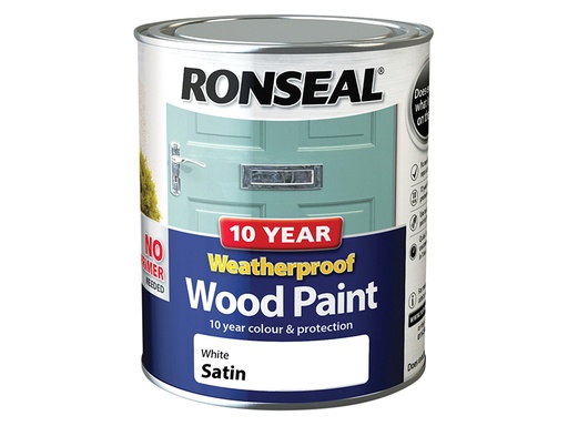 [RSL38787] 10 Year Weatherproof Wood Paint White Satin 750ml