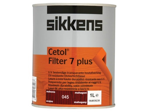 [SIKCF7PM1L] Cetol Filter 7 Plus Translucent Woodstain Mahogany 1 litre