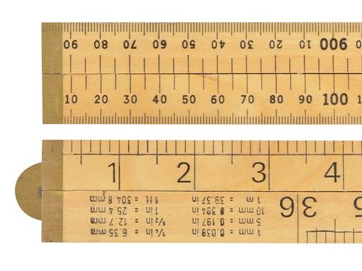 [RST073P] Wooden 4 Fold Rule 1m / 39in (Blister packed)