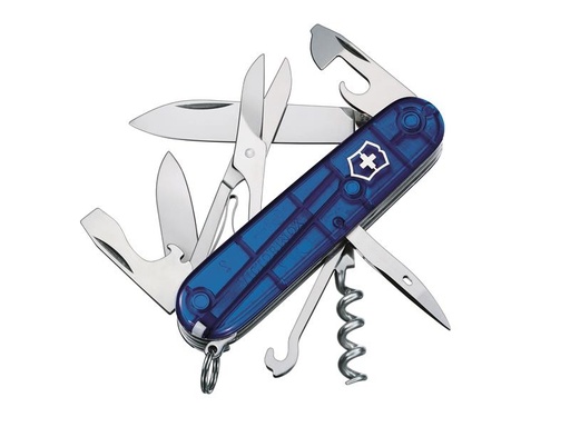 [VICJELCLIBLB] Climber Swiss Army Knife Translucent Blue Blister Pack
