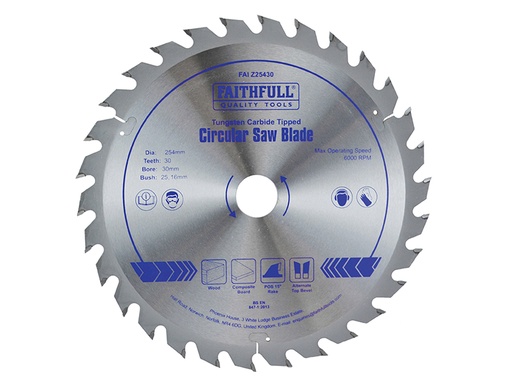 [FAIZ25430] TCT Circular Saw Blade 254 x 30mm x 30T POS