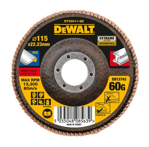 [DEWDT30611-QZ] DeWalt Ex Flap Disc 115mmx22.2mmx60G