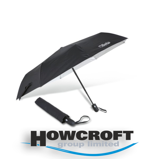 [9521] BETA Tools 9521 Umbrella, made of nylon T210, 3-section aluminium frame, black, automatic open/close mechanism