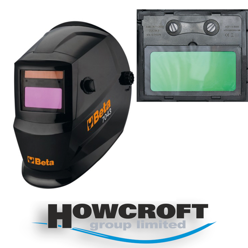 [7043] Beta Tools 7043 Auto-darkening LCD mask, for electrode welding, MIG/MAG, TIG and plasma, solar cell power supply