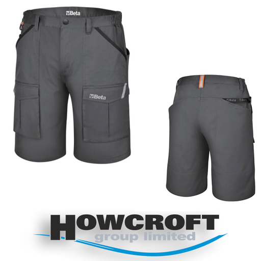 [7931MG] Beta Tools Workwear 7931MG Work bermuda cargo shorts, 100% cotton, grey XS-3XL