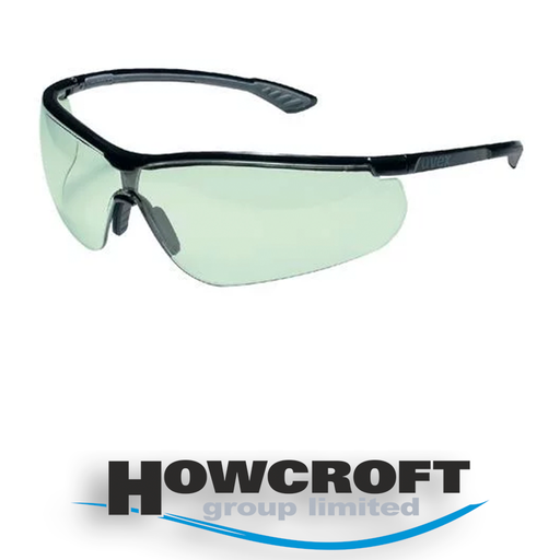 uvex supravision variomatic offshore, maritime PPE safety glasses sportstyle spectacles, UV 400 protection,Light green self-tinting PC lens 