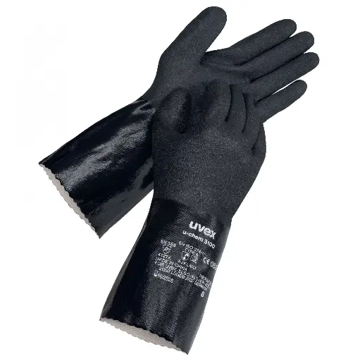 [u-chem 3100] uvex Chemical Protection u-chem 3100 60968 EN ISO 374-1:2016 Type A (AJKLMO) EN388 (4121X) PPE Safety Gloves