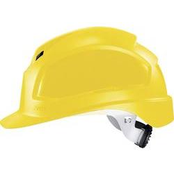 [9772130] pheos B-WR Long brim PPE Safety Helmet. Size 52 to 61 cm. Euroslot adapter for attaching earmuffs and uvex pheos visor. Six-point textile band attachment. Three adjustable air vents for maximum ventilation. Suspension harness with wheel ratchet for variable width adjustment
