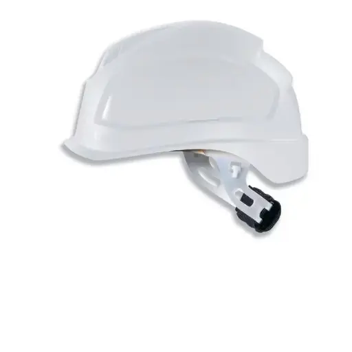[9770031] uvex pheos E-S-WR Short brim. Size 52 to 61 cm. Euroslot adapter for attaching earmuffs and uvex pheos visor. Six-point textile band attachment. Ideally suited to electrical work. PPE Safety Helmet