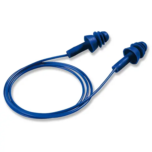 [whisper+ detec reusable] uvex whisper+ detect reusable corded earplugs. PPE Hearing Protection. 50 pairs