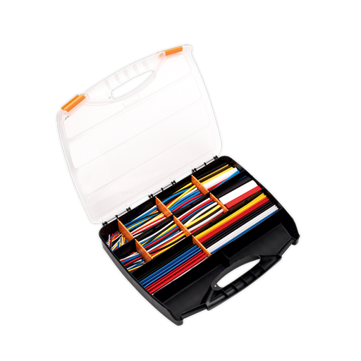 [HST590MC] Sealey HST590MC  Heat Shrink Tubing Assortment 50, 100, 150 & 200mm 590pc - Mixed Colours